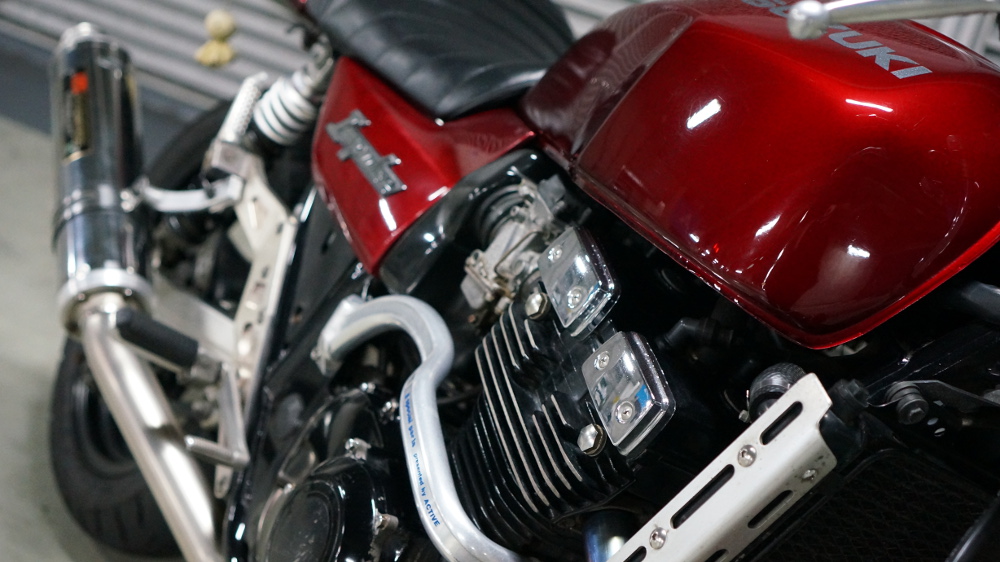 GSX400インパルス タンク 広島県 広島市 スズキ GSX400インパルス タンク修理